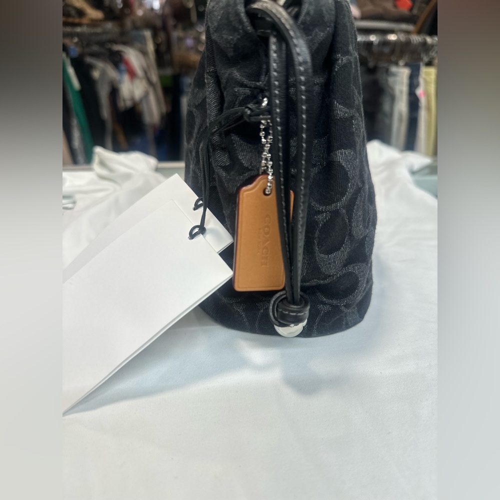 Faye Mini Drawstring Bag .In Signature Denim New - Picture 10 of 12